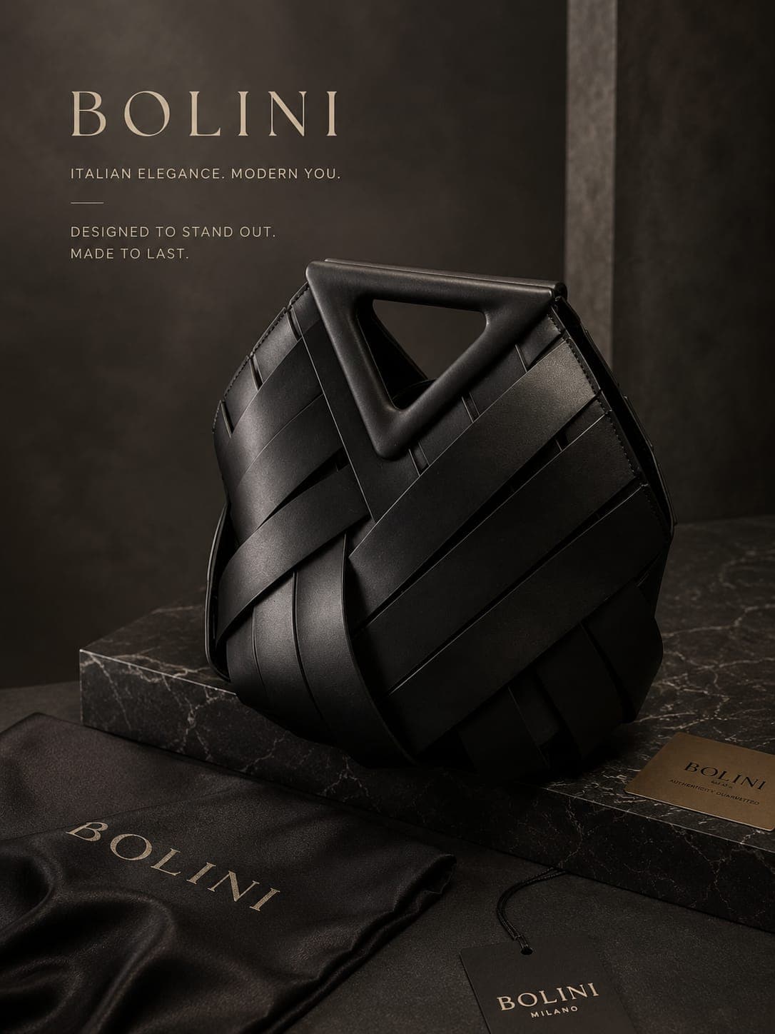 Leather weave bag