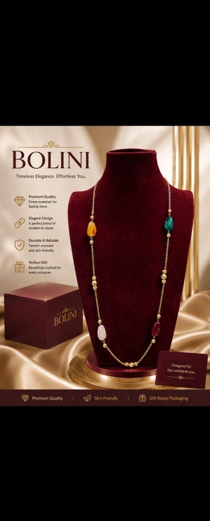 LONG PEBBLES CHAIN AND EARRING