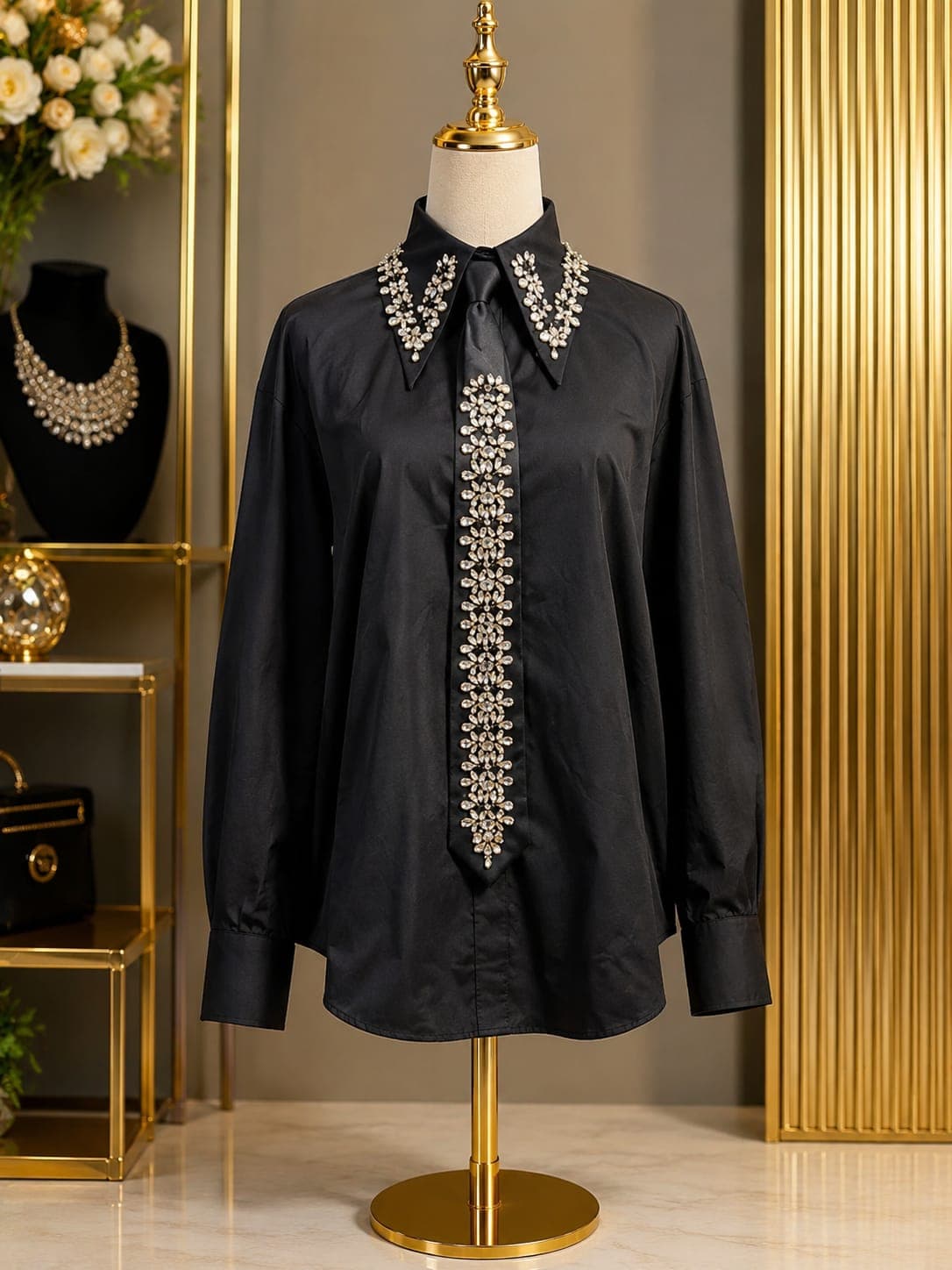 Crystal Tie  shirt