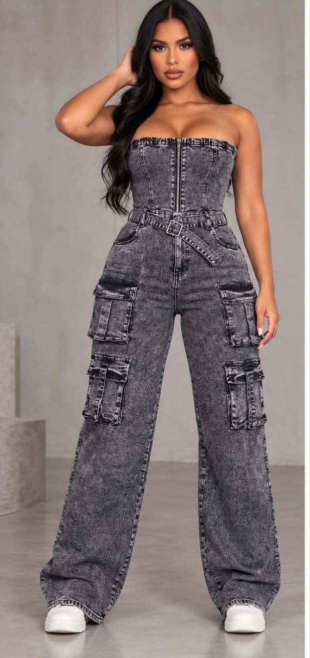 FASHIONNOVA JEANS JUMPSUIT