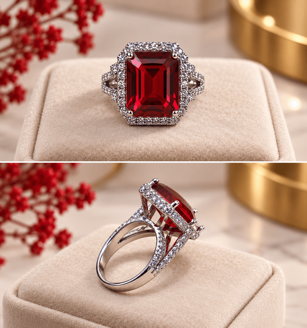RED STONE RING