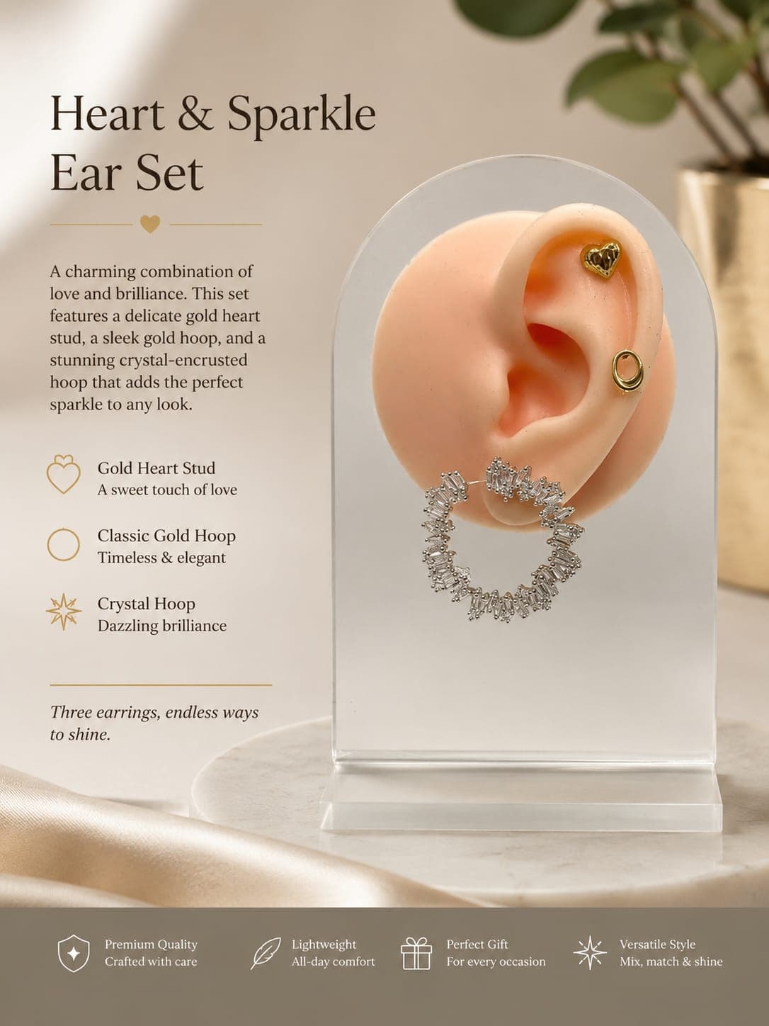 CRYSTAL HOOP EARRING