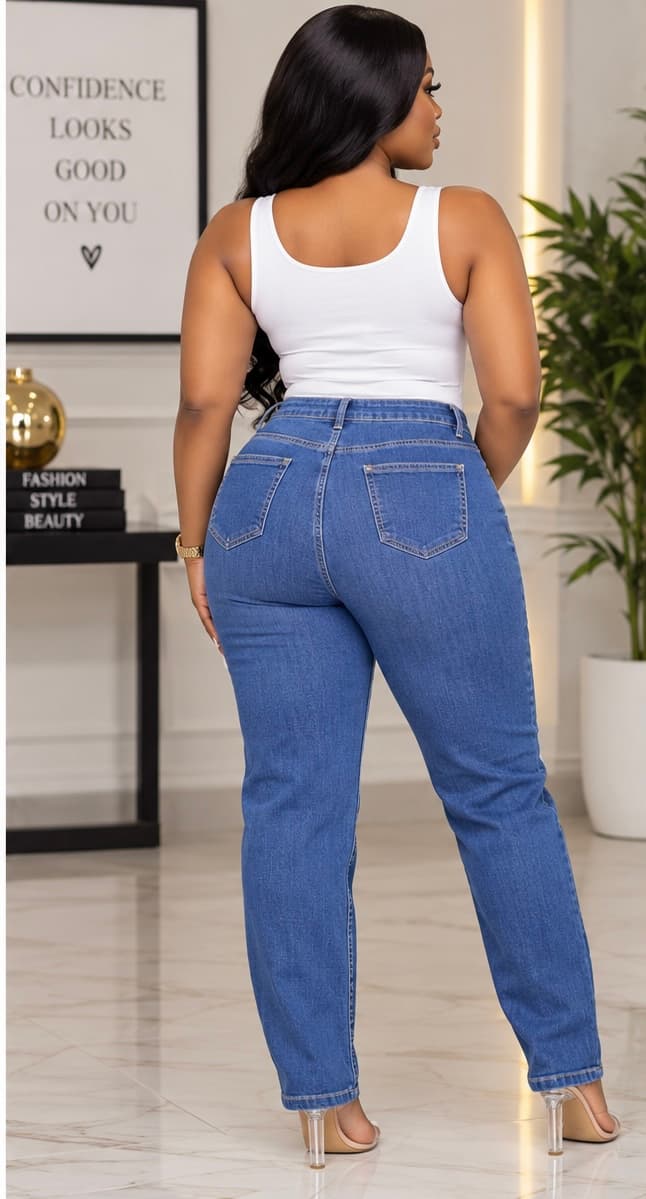 Lady Lucky Luxury flower pattern jeans thumbnail 2
