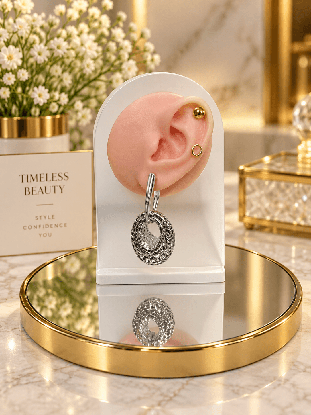 SILVER DROP EARRING