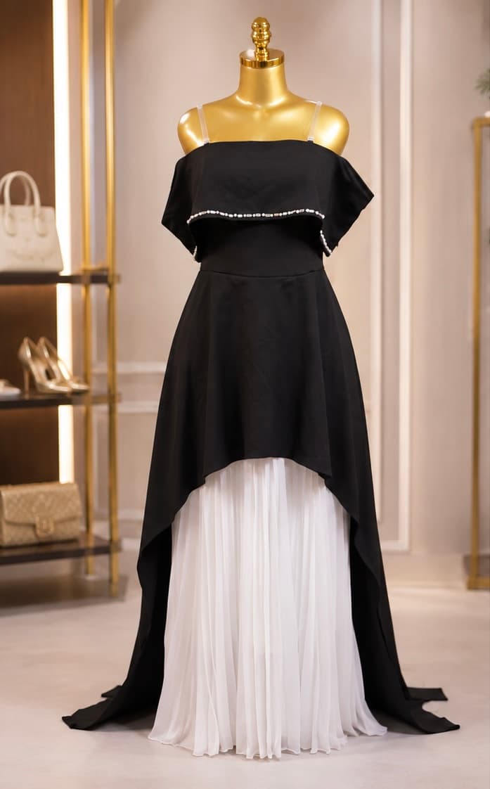 BLACK ROSE dinner gown