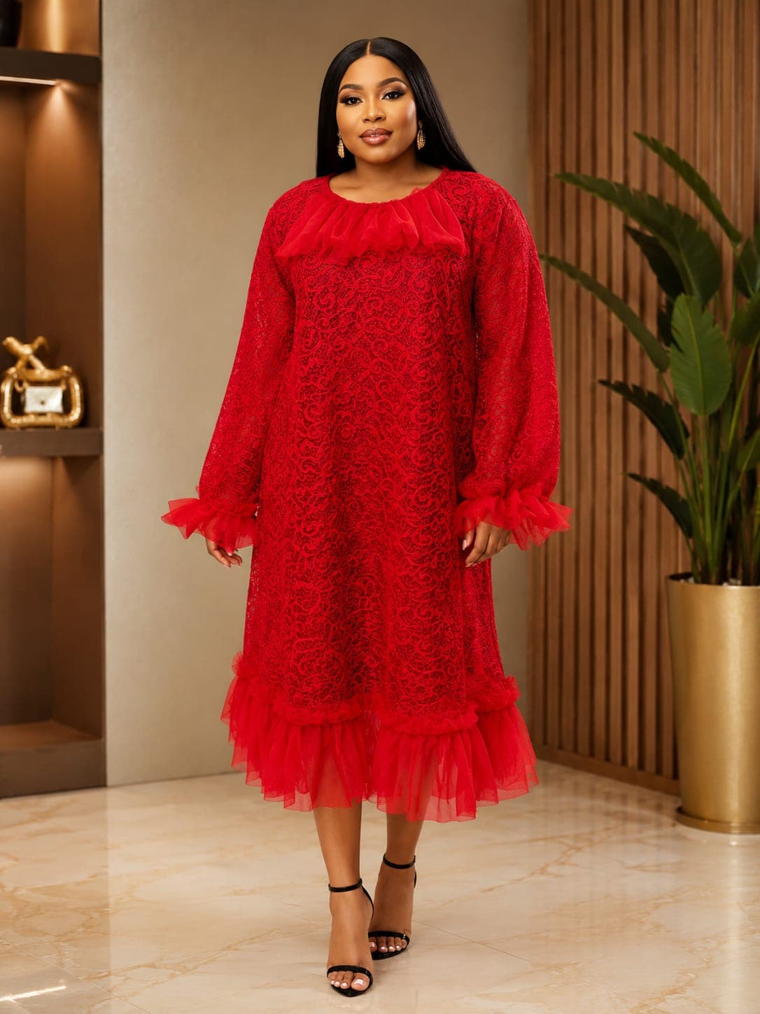 RED LACY DRESS