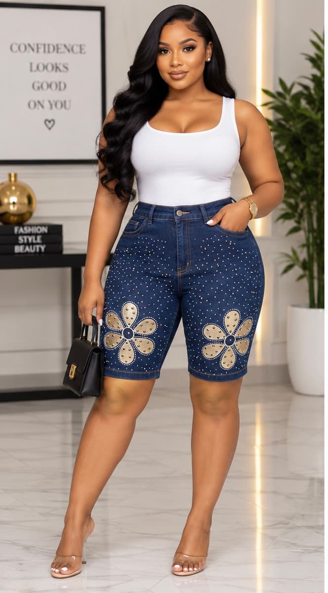 STONED JEANS SHORT